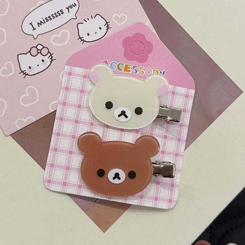 2Pcs Cute Cartoon Rabbit Hair Side Clip Bunny Bangs Edge Hairpins Girls Sweet Hair Styling Tools Decoration Tools Gifts