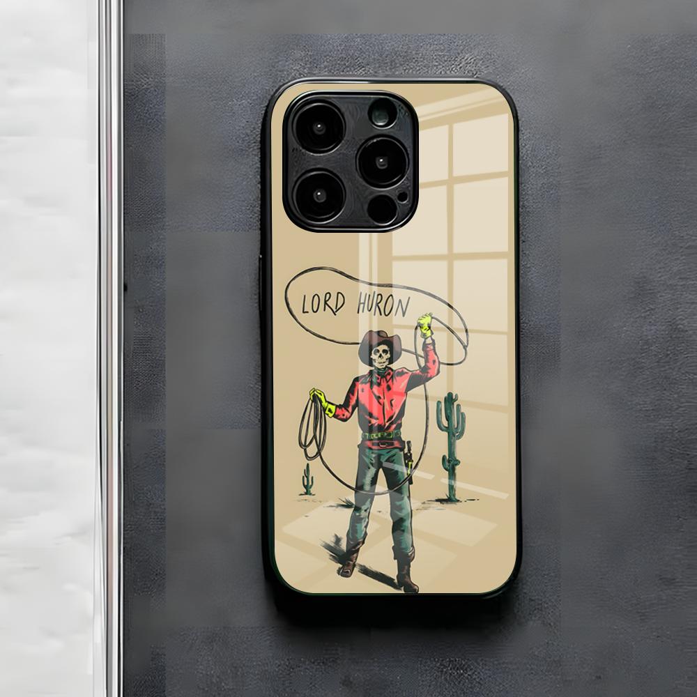 L-Lord H-Huron Band Phone Case For IPhone 17 Air 16 E Pro Max 15 14 13 Mini 12 Pro 11 Max Plus Black Glass Cover
