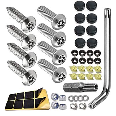 Anti Theft Security Screws for License Plate Rustproof Fastener StainlessSteel License Plate Screws Easy Installation