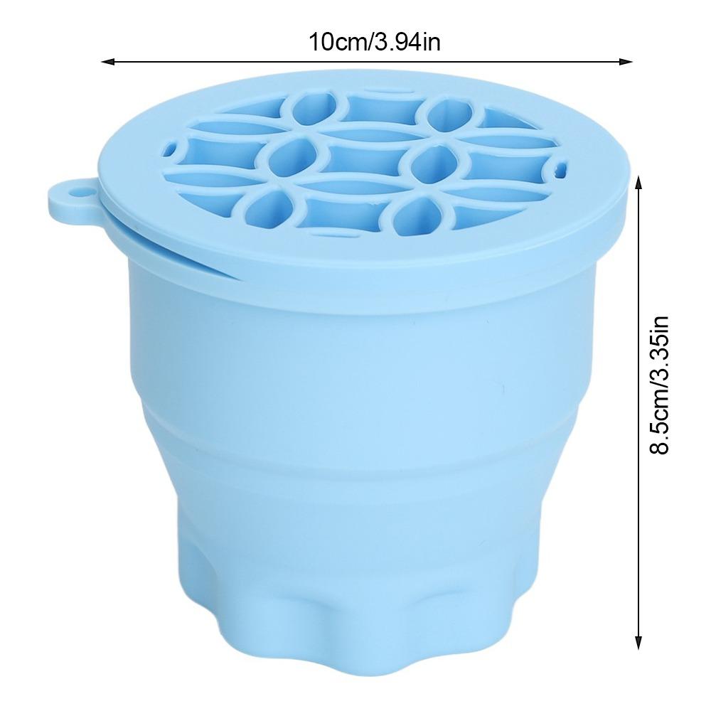 Blue Silicone Cosmetic Brush Cleaner Bowl Sponge And Powder Puff Washing