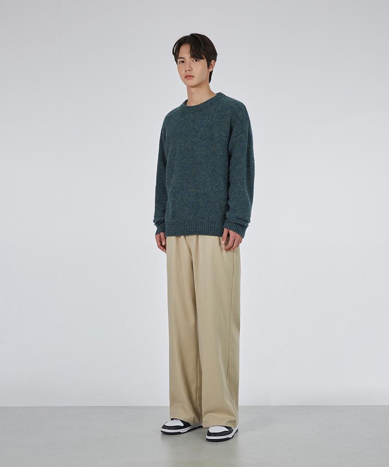 GLW Mild Heathered Crew Neck Sweater Oversized Knit Forest Gold