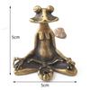 Statua Ornamento Rana Zen Meditazione Ottone Antico Scultura Animale Rame Bruciatore di Incenso Decorazioni per Casa Scrivania Animale da Tè