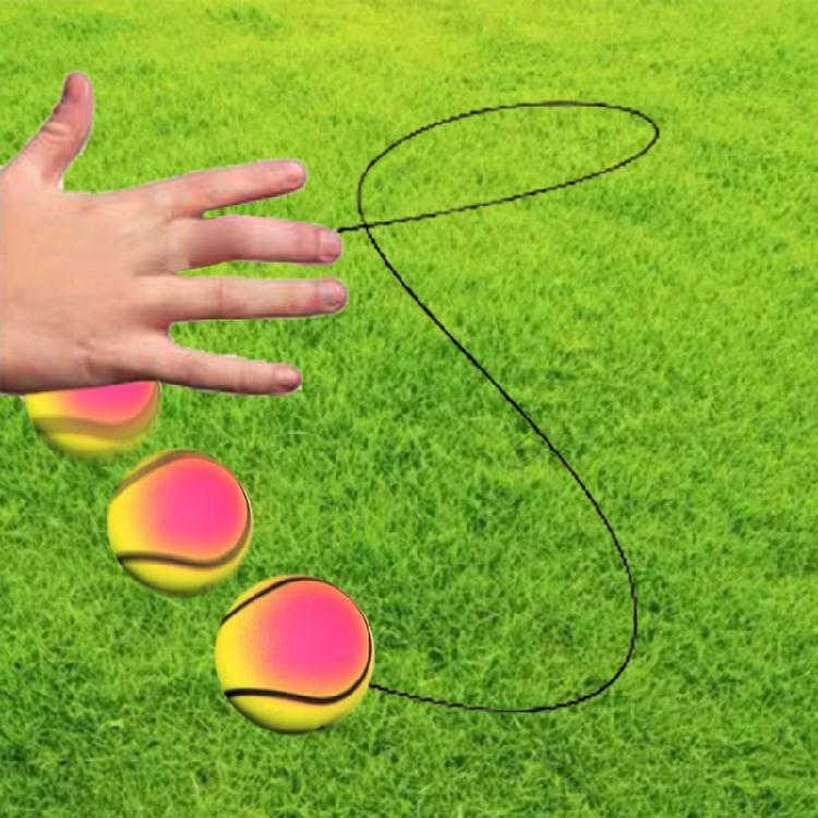 Wrist Return Hand Ball Rubber Rebounds Ball With Rope Stress Relief Toy for Enhancing Grip Strength and Reducing Anxiety