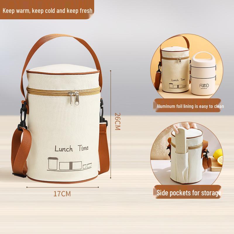 304 Stainless Steel Insulated Lunch Box, Multi-layer, Portable with Handle, Microwaveable – Ideal for Office & Student Meals.