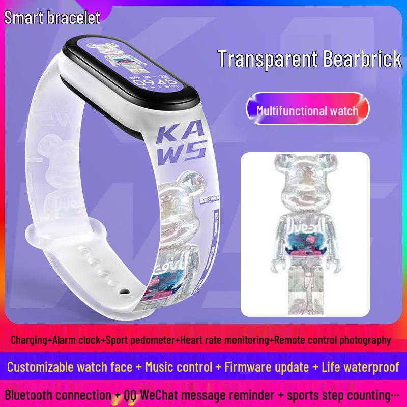 Translucent Orange NASA Cartoon Rechargeable Sport Watch with Pedometer, Vibration Alarm, and Heart Rate Monitor