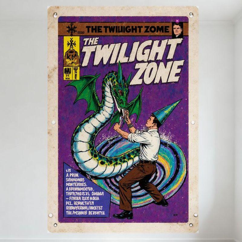 

The Twilight Zone Retro Comic Book Cover Vintage Metal Sign - Wall Decor for Bar Pub Home, 8x12 Inch Metal Poster with Winged Se 20x30cm（7.8x11.8inch）