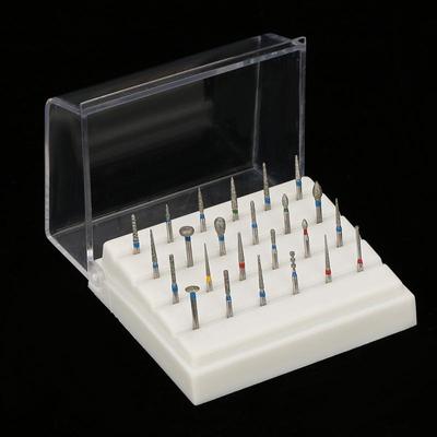 24 Holes Dental Burs Holder + Dental Diamond Burs Drill High Speed Block Box Case Dental Tool Dentist Products Lab Equipment