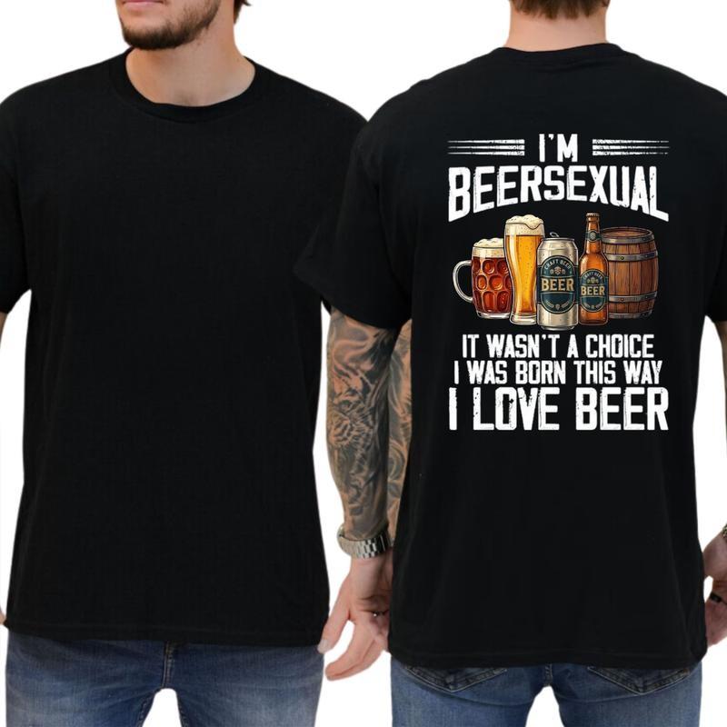 Je suis Biersuel T-shirt Graphique Unisexe en Coton Drôle Cadeau pour Amoureux de la Bière