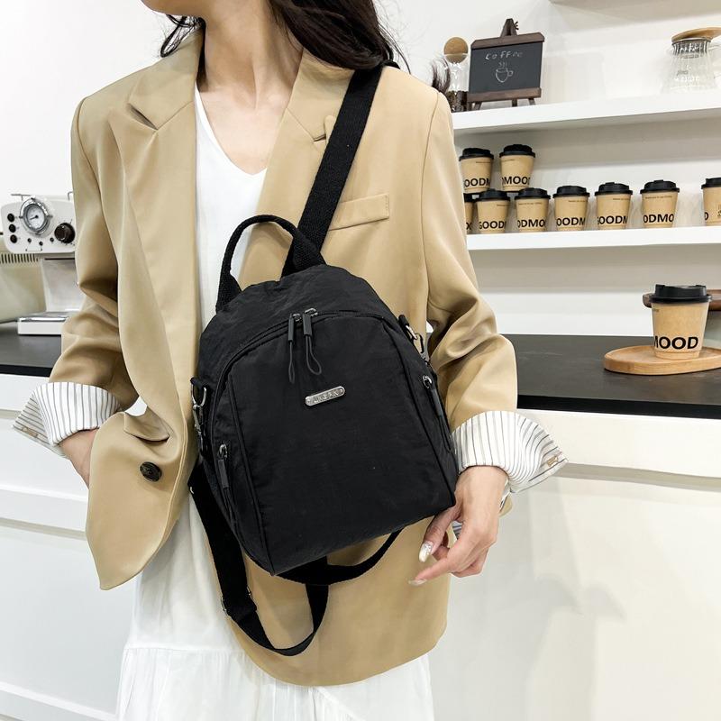 Summer popular fashion versatile simple solid color student schoolbag going out commuting versatile backpack women