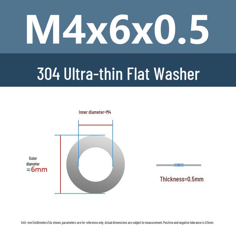 Yigu 304 Stainless Steel Flat Washer Shim Ring (Sizes M3, M4, M5, M8)