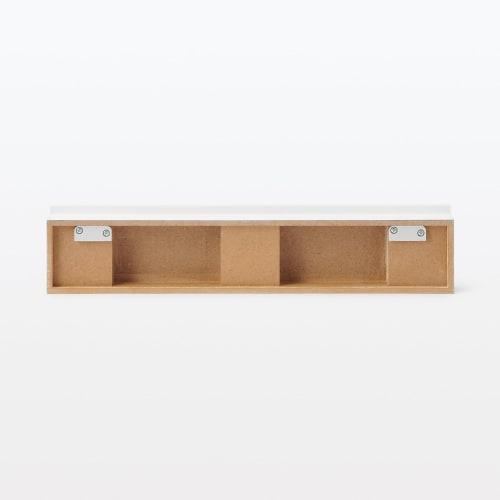 MUJI Furniture that can be attached to the wall with long push magnet, light gray, width 44 x depth 4 x height 9 cm, oak veneer 12939764