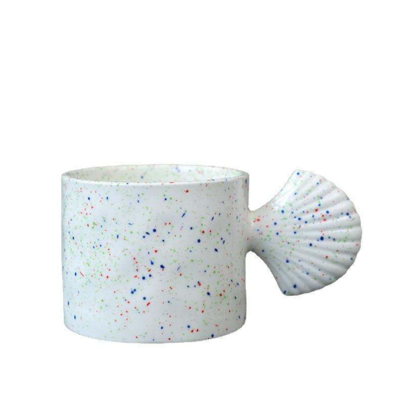 Ink Splashing Cup Wind Ceramic Fat Cup Household Water Cup Ink Dot Coffee Cup High Value