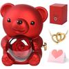 Adorable Ours en Peluche avec Rose Préservée, Véritable Rose Éternelle dans l'Ours avec Élégante Boîte Cadeau, Souvenir Romantique pour Elle – Anniversaire, Fête