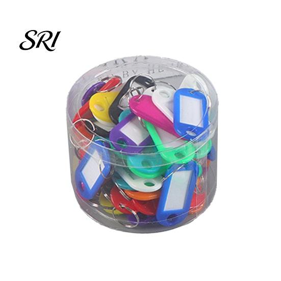 Property Management Key Tags 50Pcs Bright Colors Plastic Waterproof Writable Hotel Oil-resistant Organizer with Detachable Metal Rings Crack-resistant