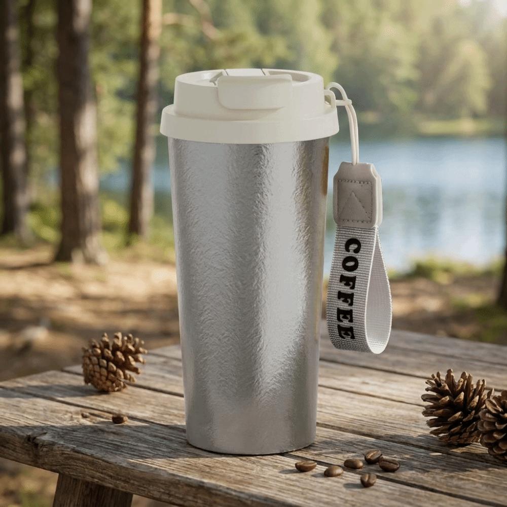 Portable Coffee Cup Pure Titanium Water Bottle Light Luxury Thermos Cup  Outdoor