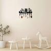 Metal Owl Wall Hook Rack with Seven Hooks for Keys Towels and Small Items Hanging Over Door Storage Organizer