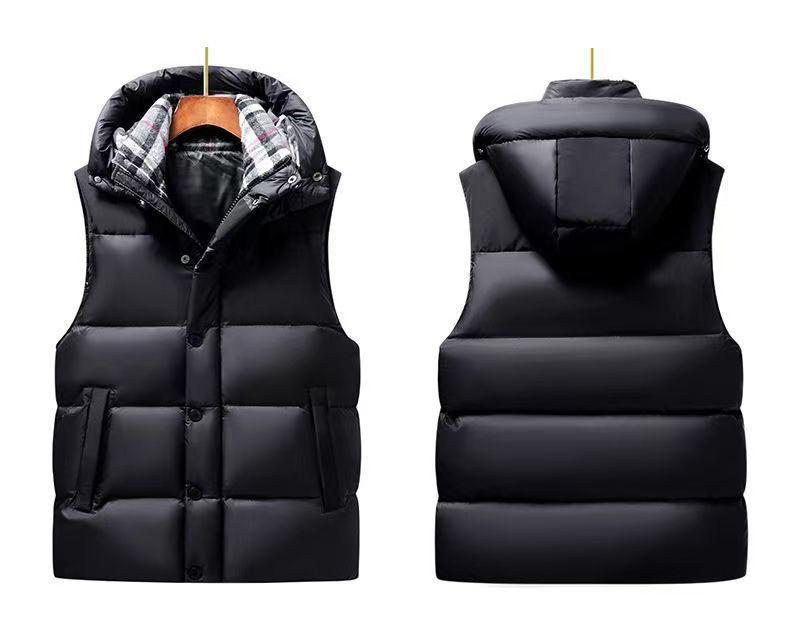 Herren- und Paare-Kapuzen-Winter-Daunenjacke in Übergröße: Winddicht, Warm, Kurzer Stil mit Verdickung und abnehmbaren Ärmeln