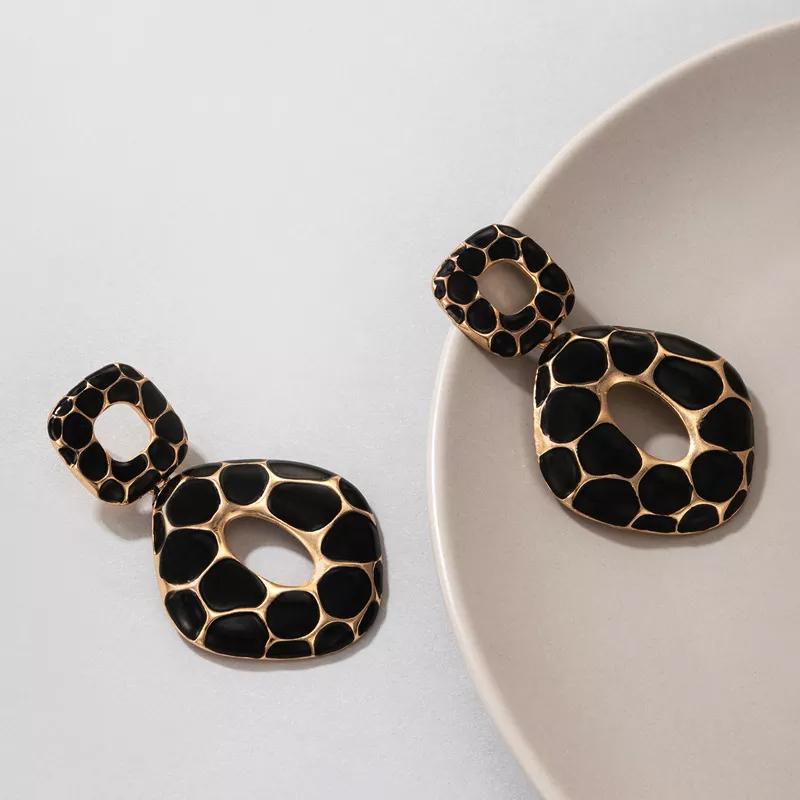 Earrings Trend New Boho Fashion Earrings For Women Cool Stuff Personality Square Leopard Print Geometry Vintage Jewelry