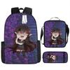 Luxury Novelty Peculiar Cool Anime Cartoon 3D Print 3pcs/Set pupil School Bags Laptop Daypack Backpack Lunch bag Pencil Case
