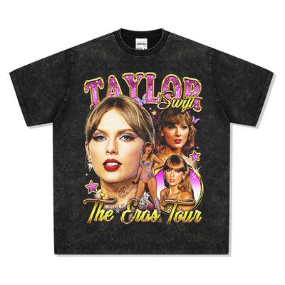 Personalisiertes Swift Taylor Swift Bedrucktes Kurzarm Vintage Gewaschenes Schweres Hip Hop Vintage Herren und Damen T-Shirt 0129