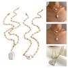 Elegant Double Layer Baroque Pearls Necklace Stainless Steel Adjustable Chain Everyday Jewelry Accessory Gift