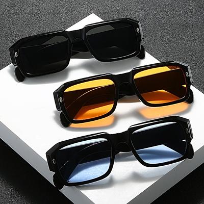 3Pcs Men'S Retro Square Frame Fashion Glasses Set - Classic And Trendy Suitable For Holiday Party Outdoor Decoration
