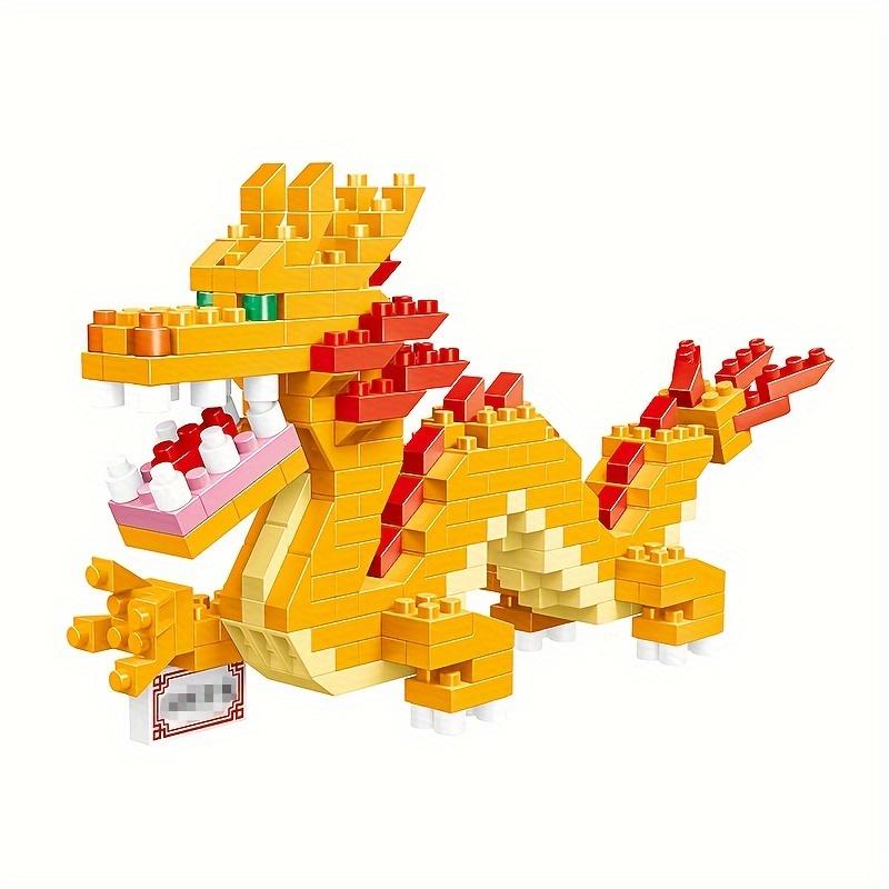 Drachen-Bausteine, kreative Tier-Mini-Bausteine, DIY-Ziegel-Spielzeug, Kinder-Schreibtisch-Dekoration, Jahr des Drachen, Geschenke für Jungen