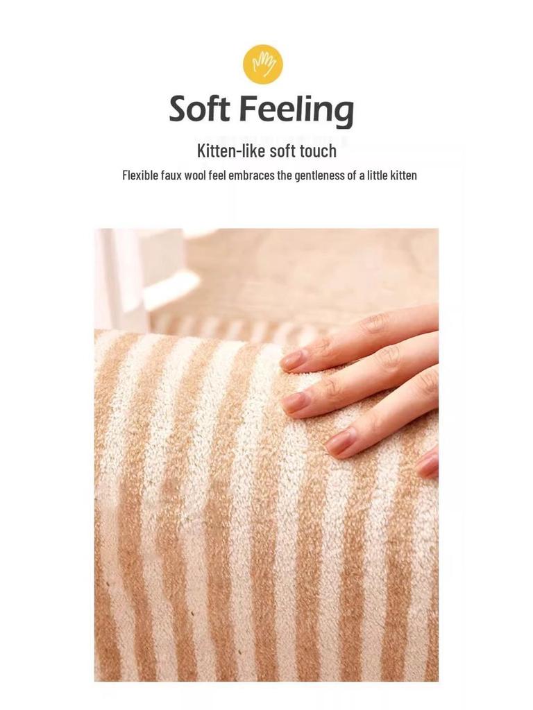 Temu Faux Cashmere Cat Bathroom Mat: Absorbent, Non-slip, Easy Care