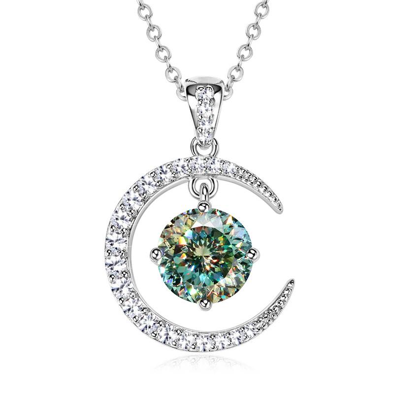 Sterling Silver Moissanite Necklace for Women High-end Design Pendant Niche Smart Clavicle Chain Female Fine Jewelry