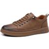 British Style Thick Soled Men's Genuine Leather Casual Shoes Outdoor Sports Hiking Shoes Wear-resistant Black Men's Oxford Shoes