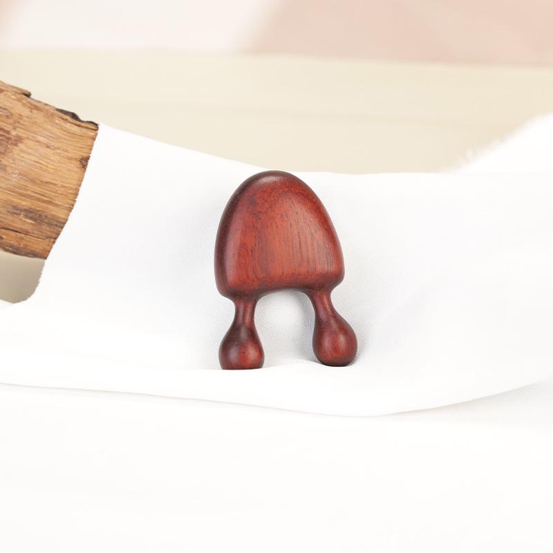 Dual-Pronged Wooden Nose Massager and Acupoint Gua Sha Comb