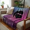 Gradient Star Sky Cartoon Anime Print Flannel Blanket Soft Warm Throw for Kids Bedroom Sofa Christmas Office Car