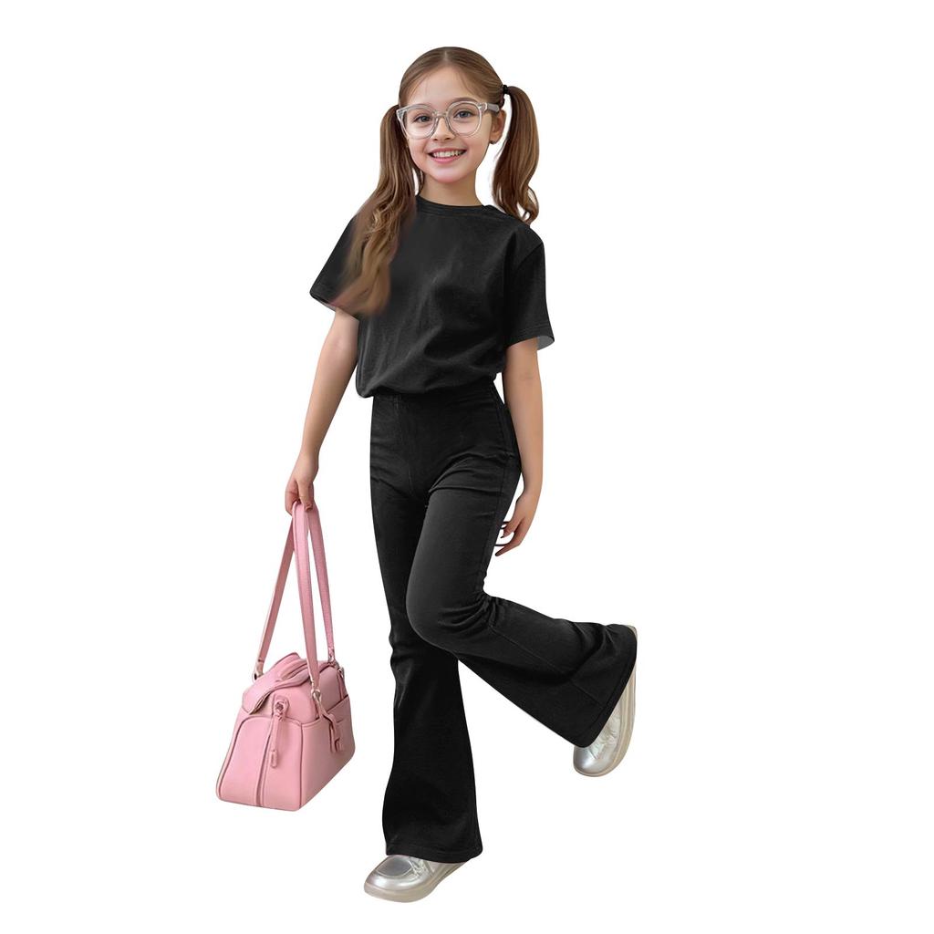 Baby Neugeborene Mädchen Jungen Lockeres T-Shirt + Hose Druck Outfits Set