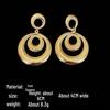 European & American Fashion Hollow Round Metal Earrings with Exaggerated Geometric Drops - INS Style for Women