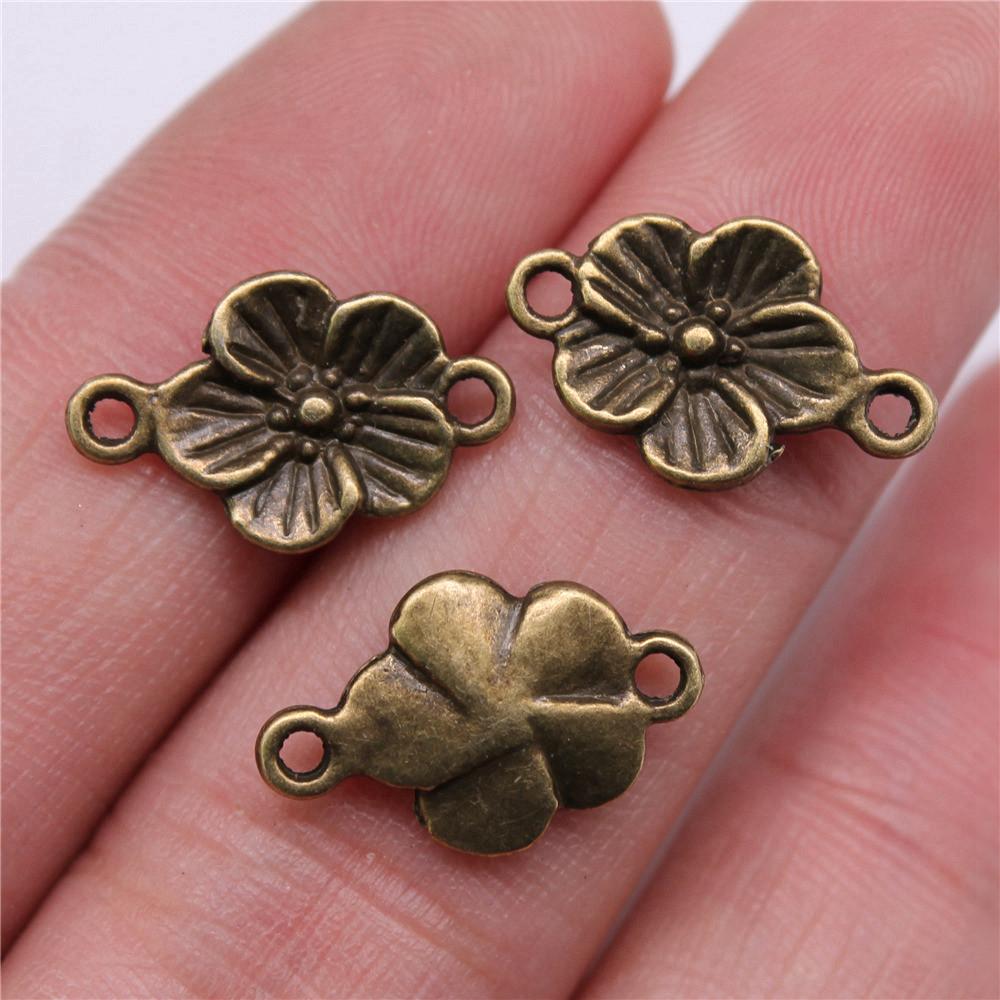 Connettori Fiore a Lavoro Aperto Gancio per Ciondolo Colore Bronzo Antico Creazione Gioielli Accessori Fatti a Mano Connettori per Ciondoli
