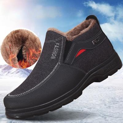 Herren Schneestiefel für warme und bequeme rutschfeste Knöchelboots für Outdoor-Wandern und Trekking - Mit Plüsch gefütterte Winterschuhe