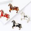 Sturdy Alloy Chinese Zodiacs Horse Brooch for Fashion Accessories and Special Occasions