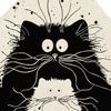 Lovely Cat Pattern Apron Breathable Good Woven Cotton Flax Cooking Apron for Home