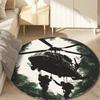 Mehrere Größen Hubschrauber Militäroperation Baldachin Druck Runder Teppich Wohnzimmer Schlafzimmer Tisch Stuhl Sofa Dekorteppich