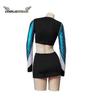 2023-euphoria Uniforme da Cheerleader Outfit di Maddy Crop Top a Maniche Lunghe con Set di Minigonne Costume da Cheerleader per Ragazze delle Scuole Superiori-1