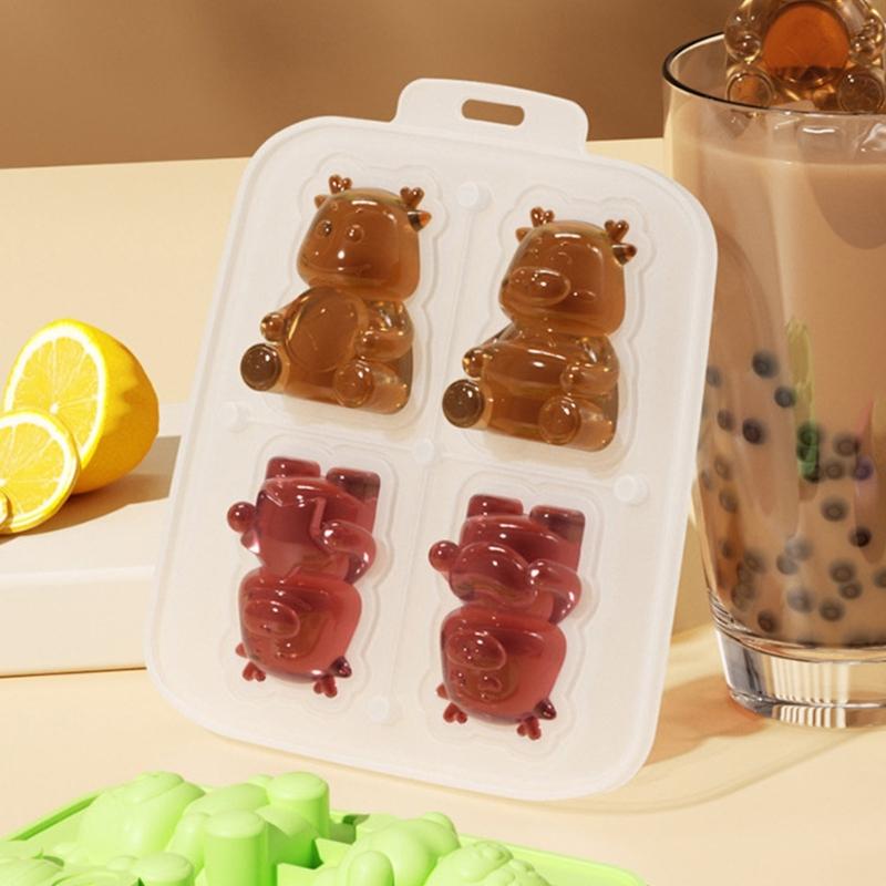 Lebensmittelechtes Silikon Eiswürfelform Kleine Drachenform Eisform Wiederverwendbarer Eisbereiter für Suppe Gefrierschränke Wein Saft