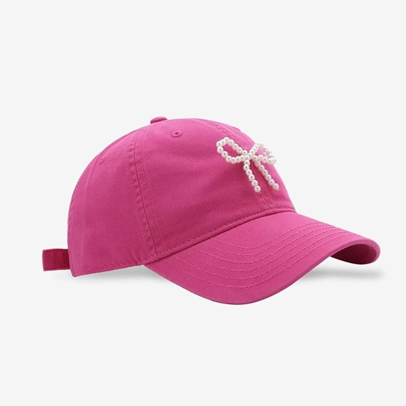 Pearl Bow Breathable Baseball Hat Girl Adult Sports Hat Outdoor Activity