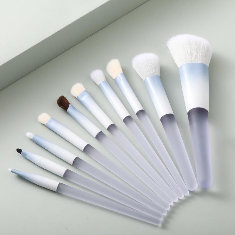 Chen Yuanyuan Exquisite 10-Piece Makeup Brush Set: Includes Blush, Nose Shadow, and Eyeshadow Brushes; Portable and Soft Design.