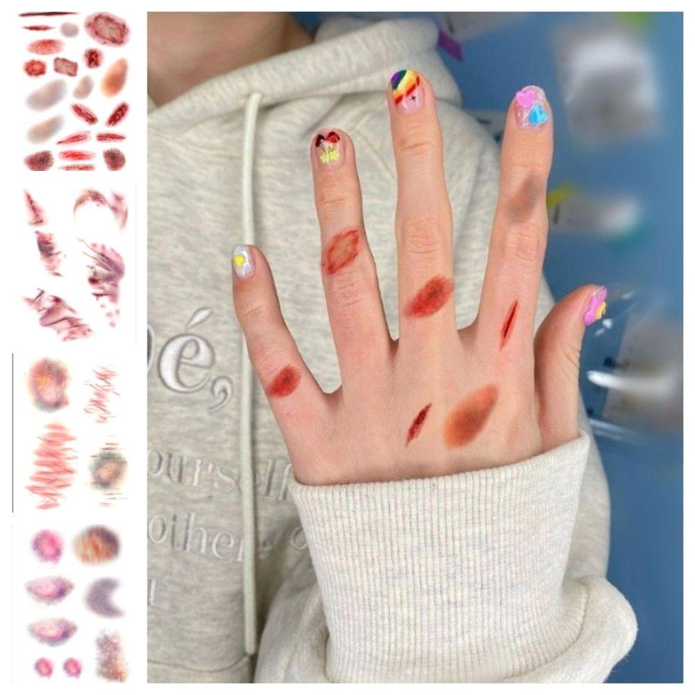 4Sheets Realistic Halloween Temporary Tattoos Waterproof Fake Tattoo Party