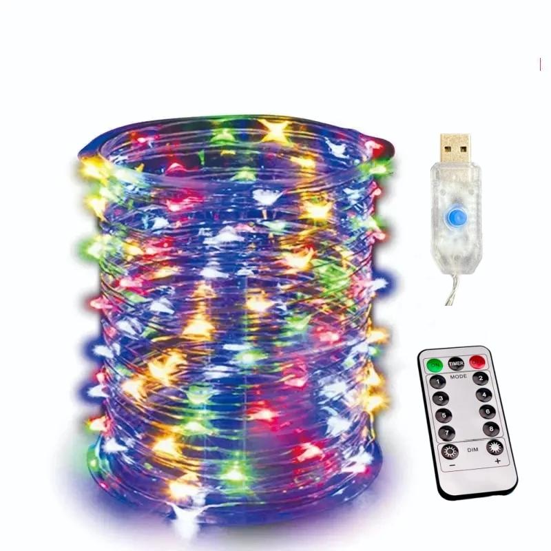 10M/20M Waterproof 8Modes USB  Copper Wire LED String Fairy Light With 13Key Remote For Xmas Party Christmas Decoration New Year
