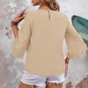 Women's Casual Short Ruffled 3/4 Sleeve Blouse