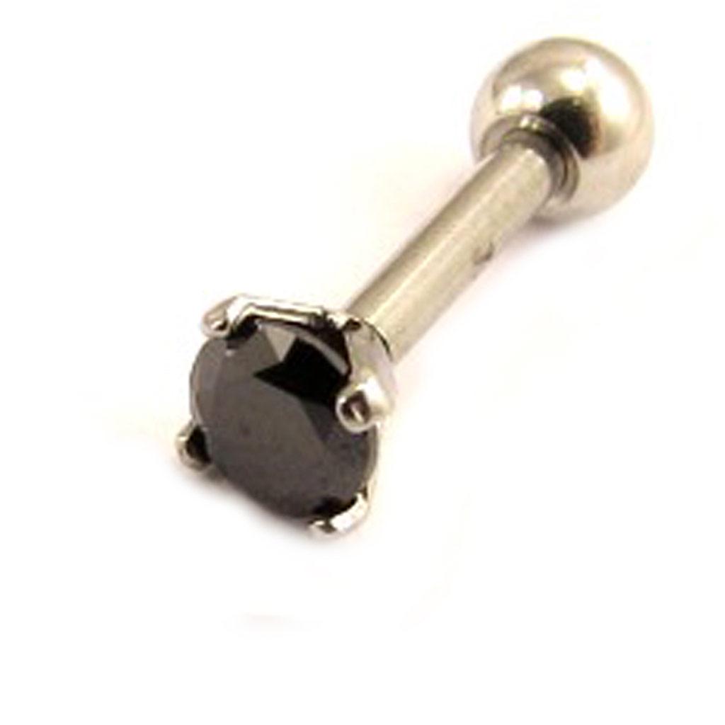 Les Trésors De Lily [L4484] - Schwarze Mikro-Langhantel „Essential“ (Tragus)