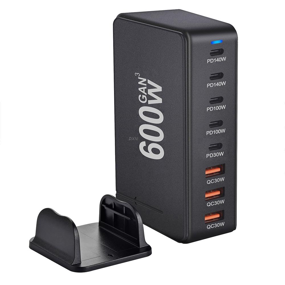 600W GaN 8-Port Ladegerät Typ C PD3.1 Adapter Schnellladestation für iPhone 16 15 Samsung Xiaomi Huawei Tablet Dropshipping