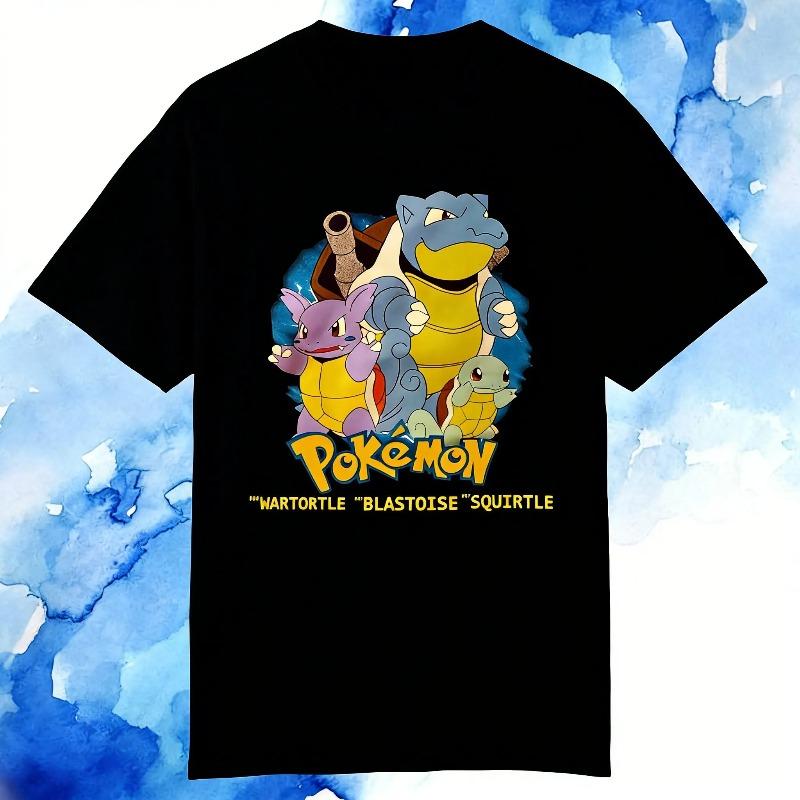 

Summer 2026 Blastoise Pokemon Anime T Shirt Man Cotton Short Sleeve Tee Streetwear Y2k Clothes Oversized Casual Top Unisex S