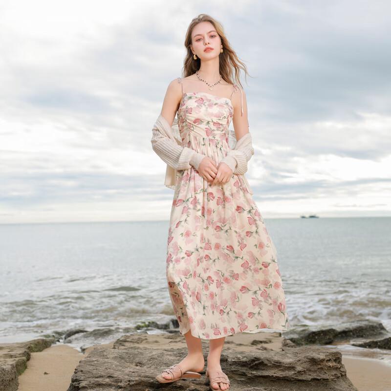 

Цветочное платье макси А-силуэта без рукавов M